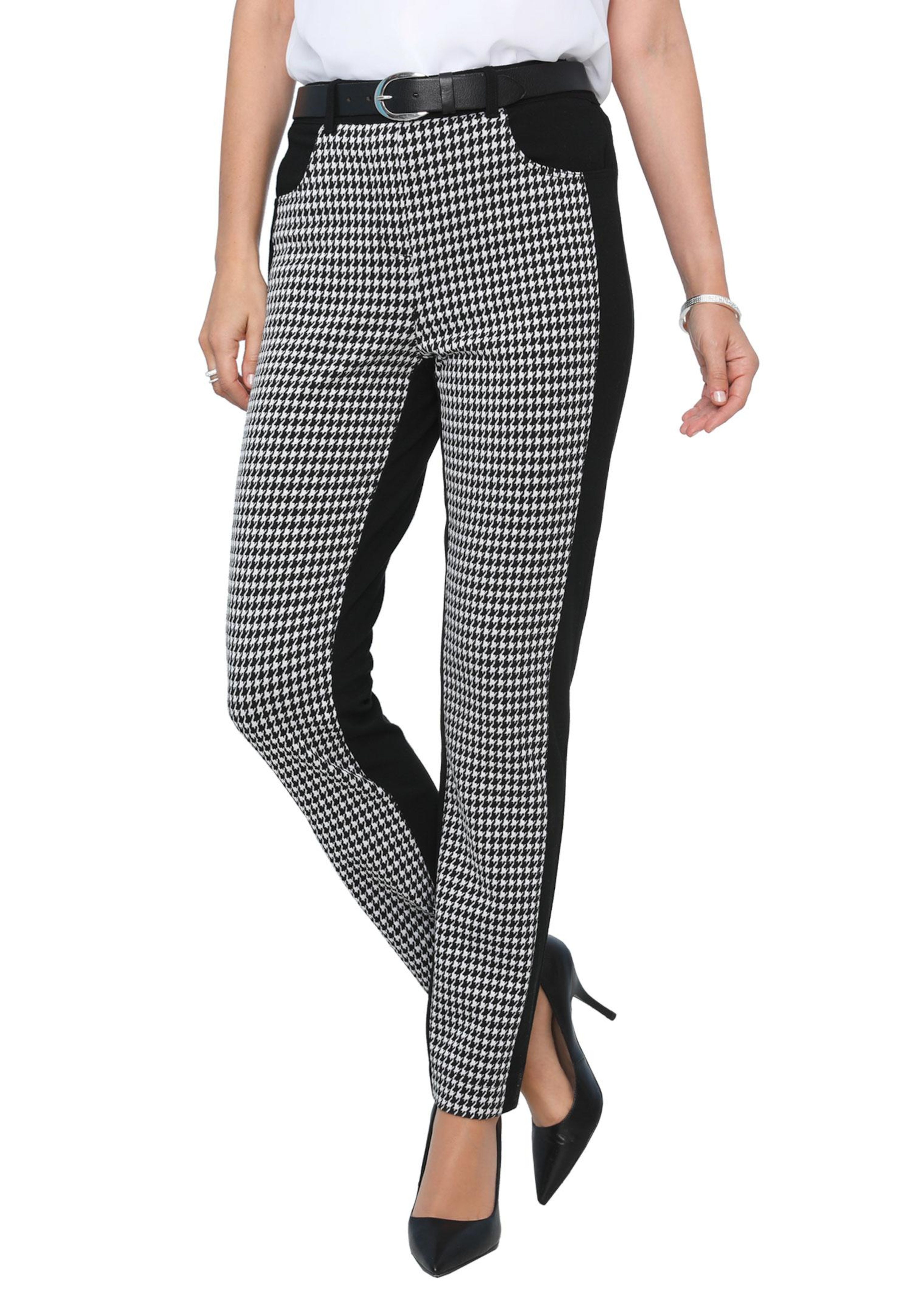 Formstabile Jerseyhose in trendigem Materialmix