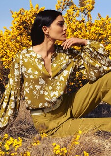 Blumen-Bluse mit voluminösen Trend-Ärmeln thumbnail 7