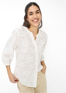 Baumwollbluse mit aufgesetzten Blüten thumbnail 1