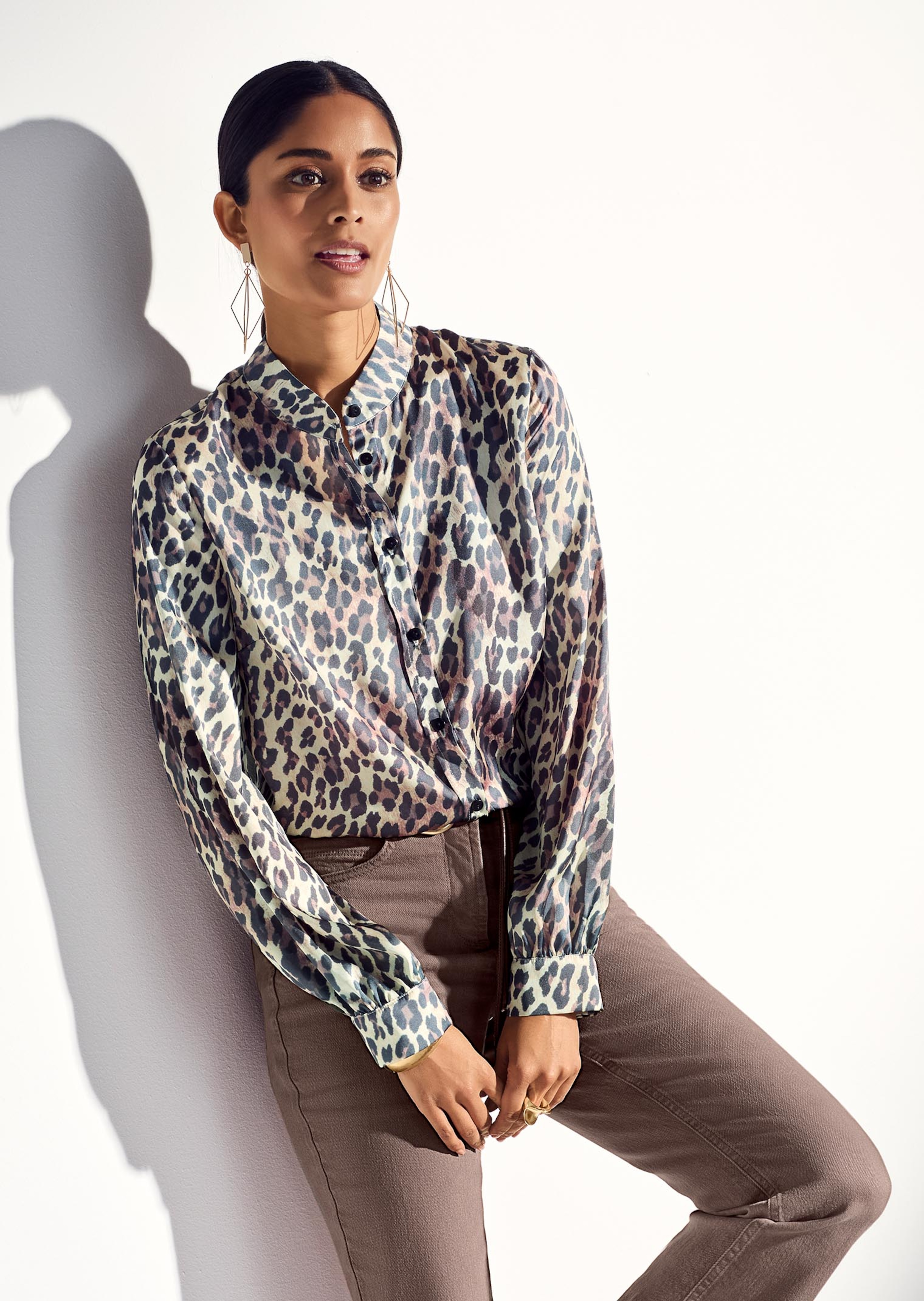 Viscose blouse met luipaardprint