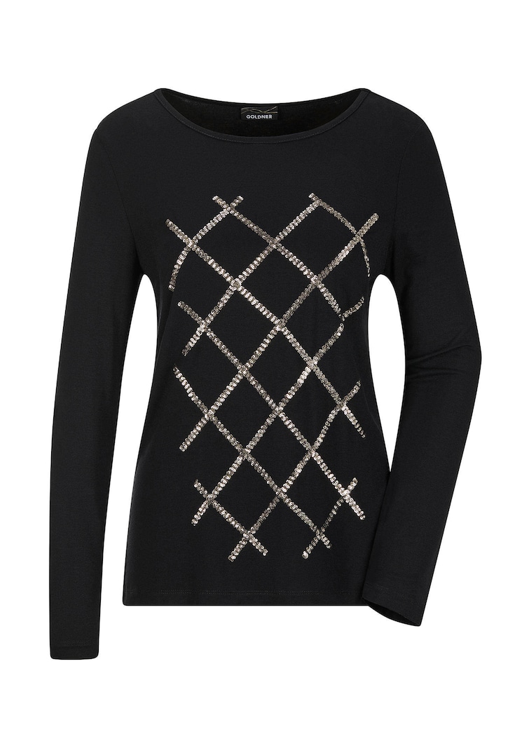 Jersey shirt met pailletten