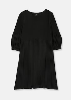 Schwungvolles Plissee-Kleid – unifarben oder bedruckt thumbnail 1