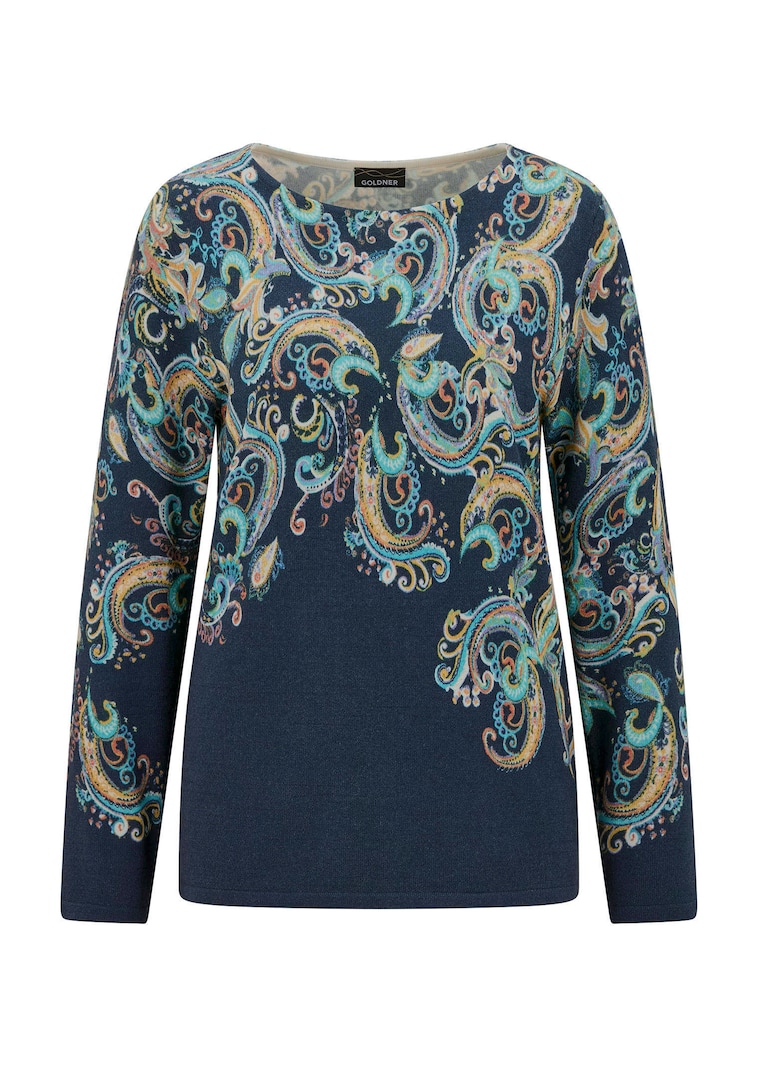 Pull en maille fine à motif cachemire