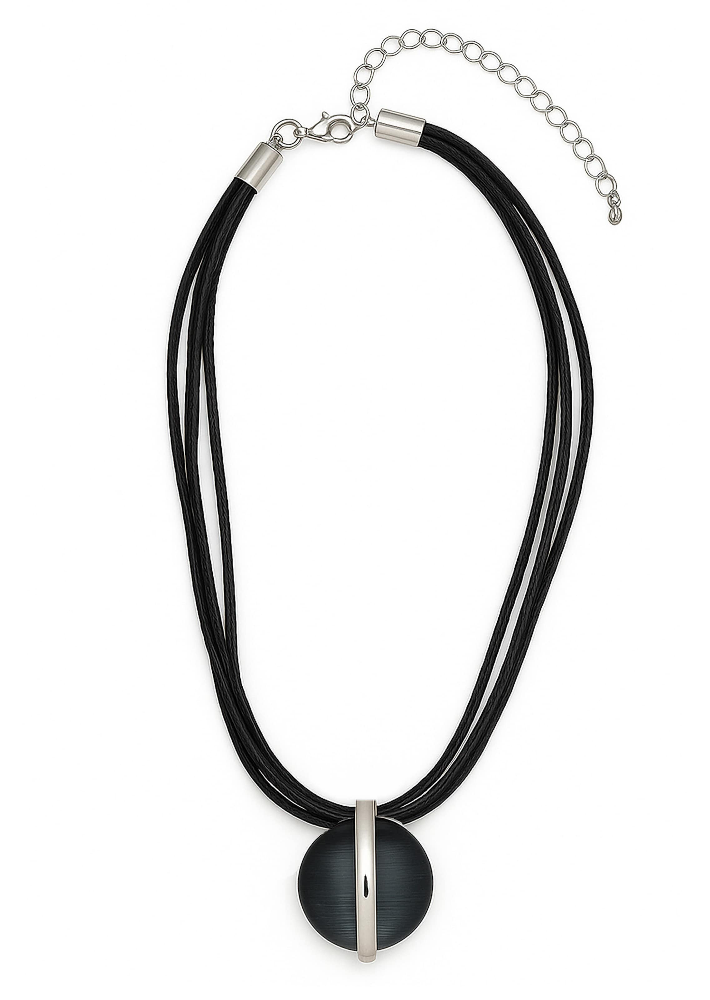 Collier multi-rangs avec pendentif en verre