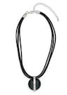 Collier multi-rangs avec pendentif en verre thumbnail 1