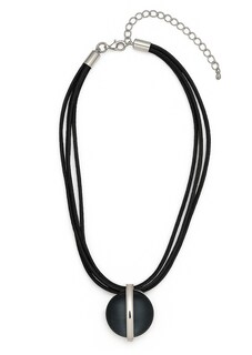 Collier multi-rangs avec pendentif en verre thumbnail 1
