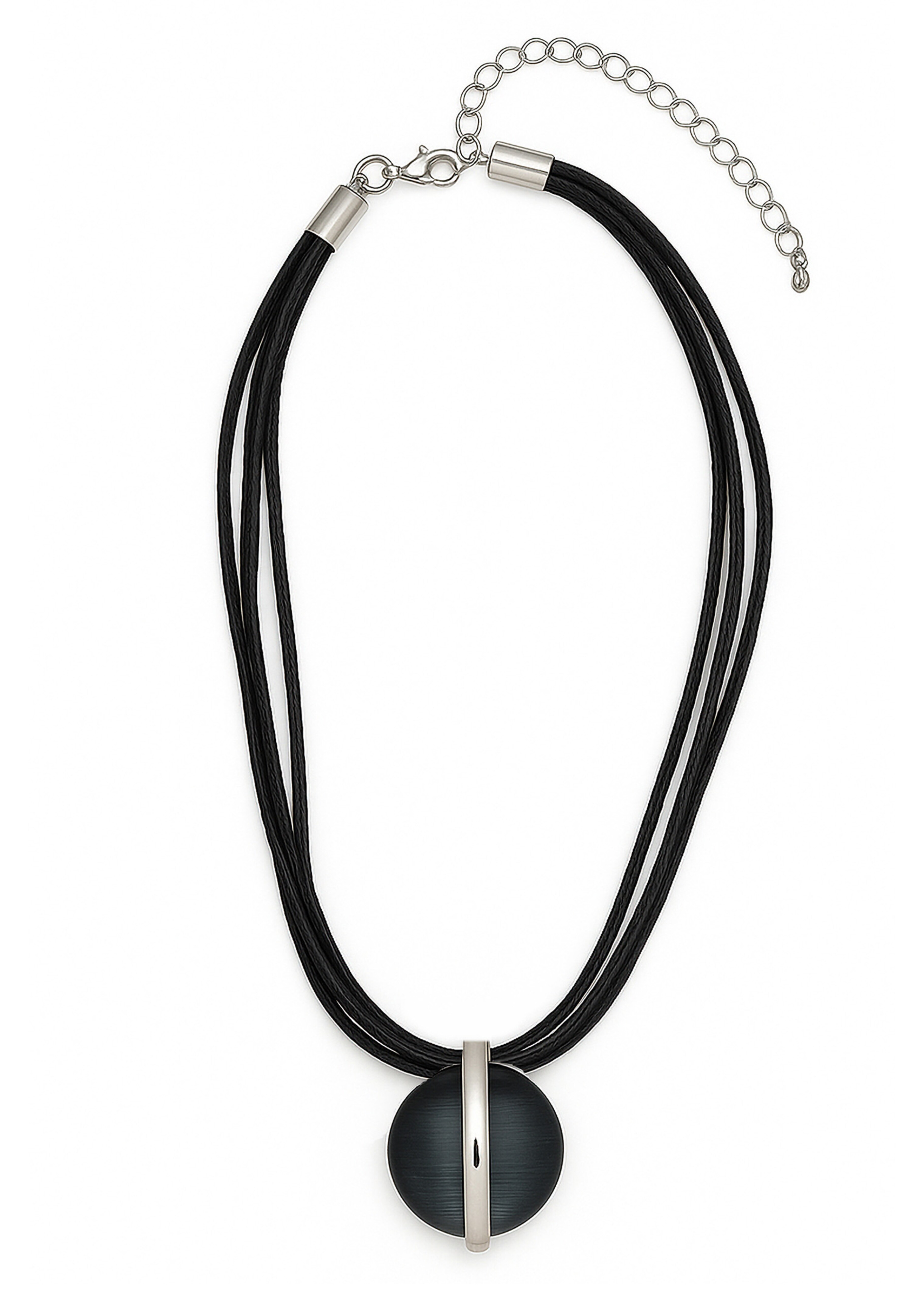 Collier multi-rangs avec pendentif en verre