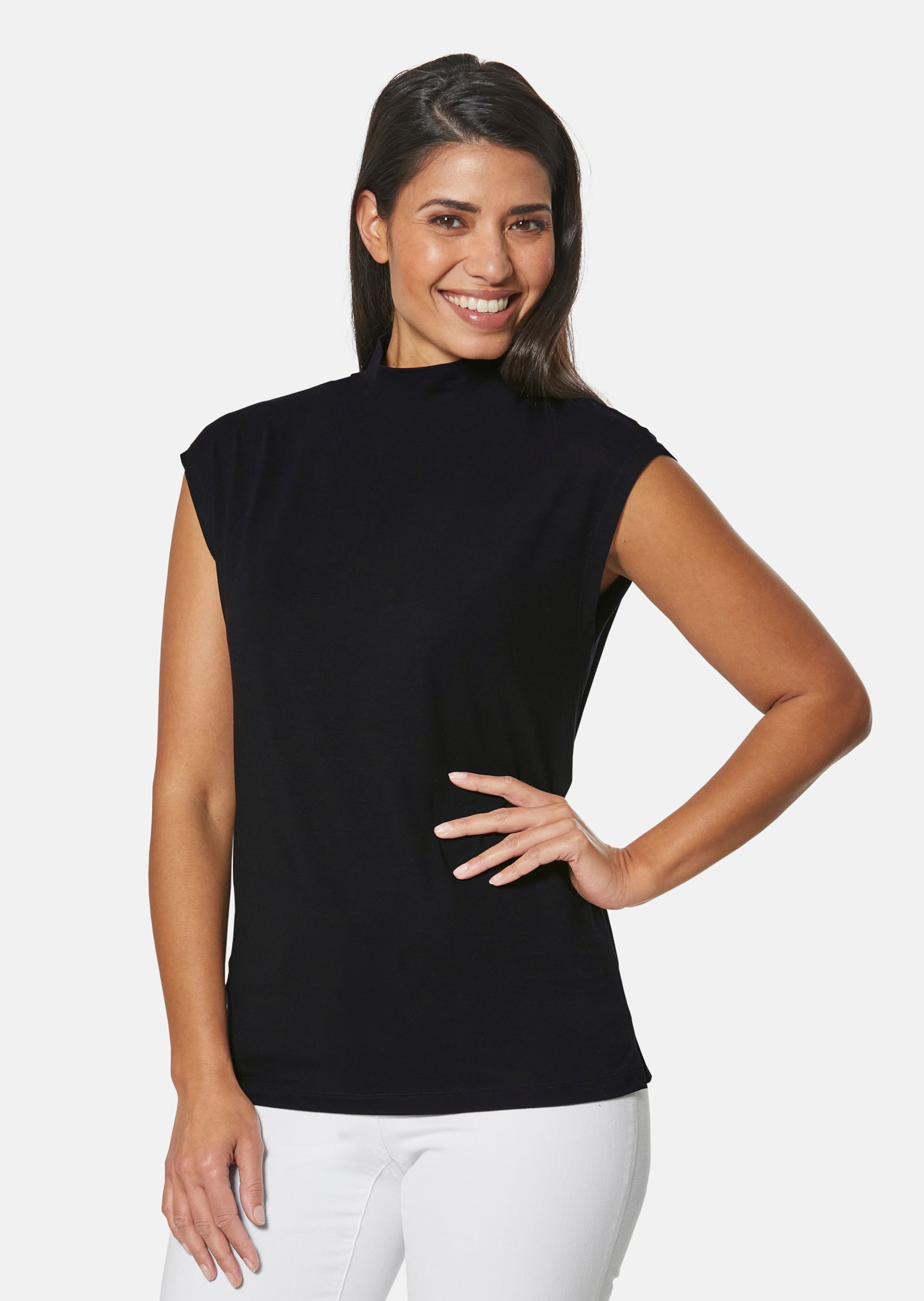 Ärmelloses Shirt mit Stehkragen
