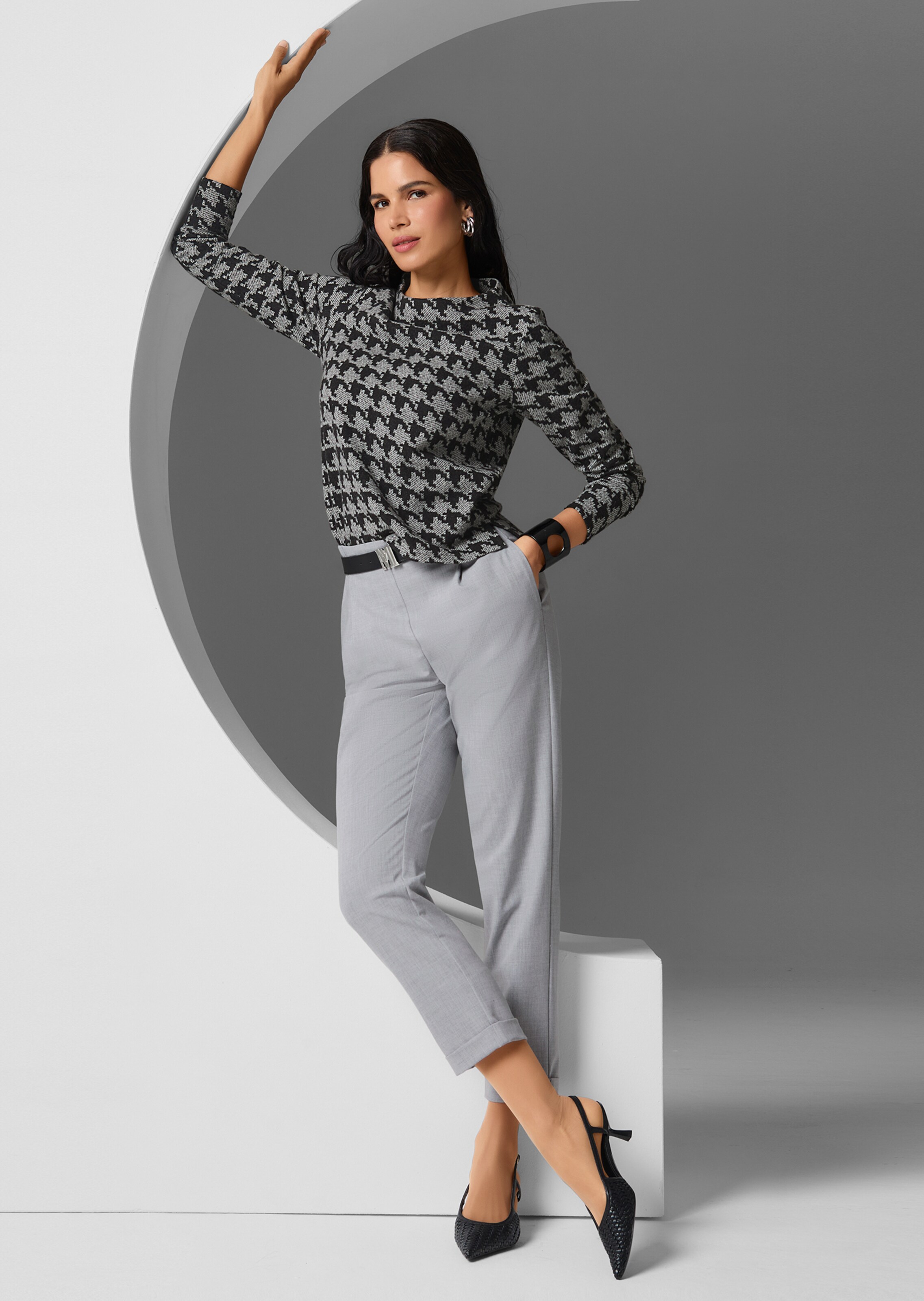 Sweatshirt im Hahnentritt-Design