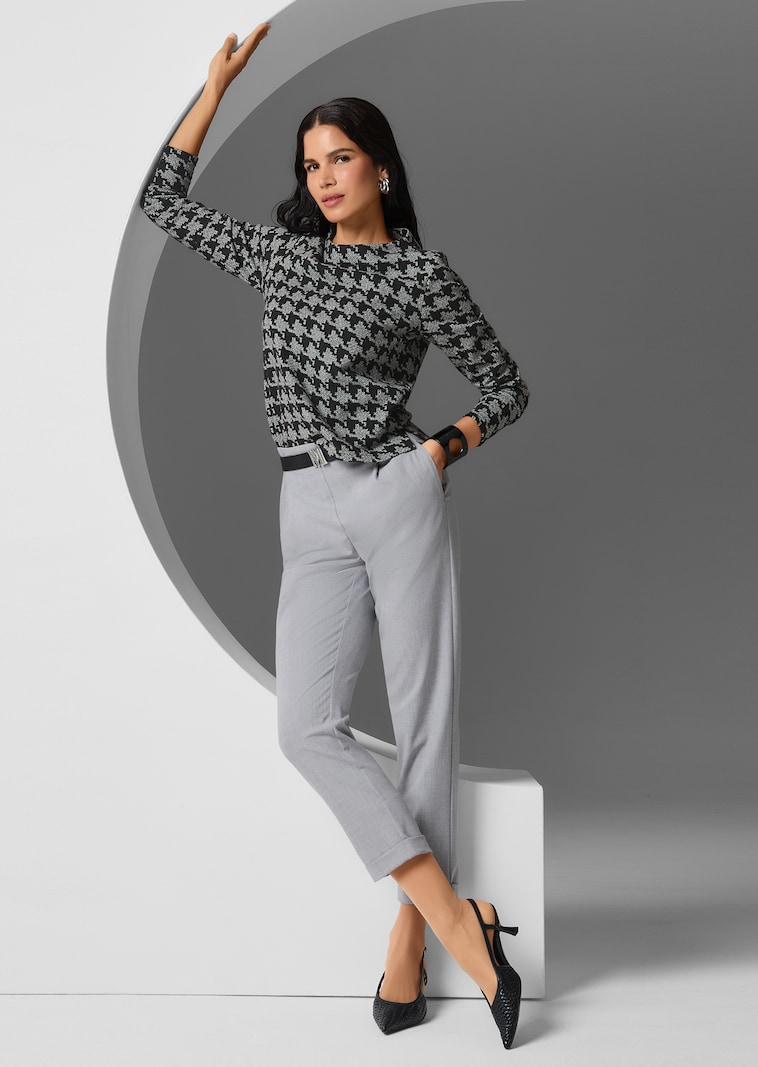 Sweatshirt im Hahnentritt-Design