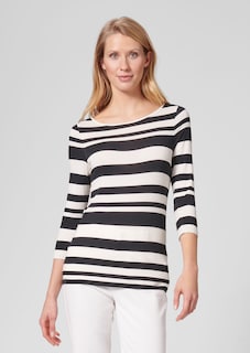 Striped shirt with boat neckline thumbnail 1