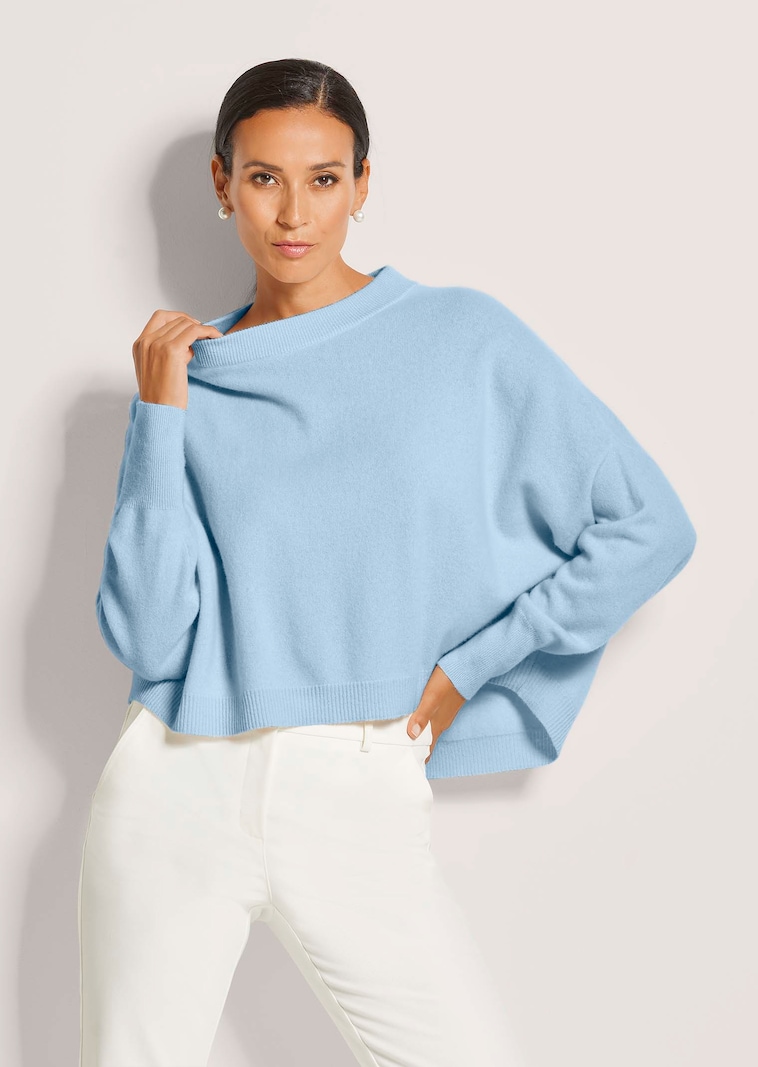 Kurzer Oversize-Pullover mit Kaschmir