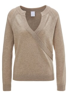 Strickpullover in Wickeloptik thumbnail 1