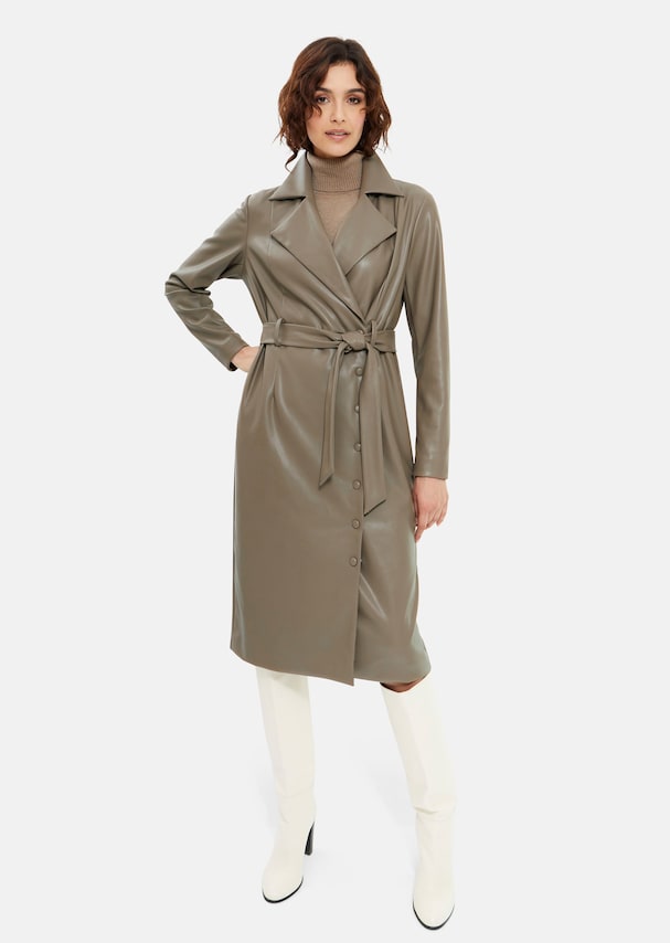 Coat dress made from high-quality faux leather 1