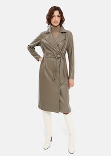Mantelkleid aus hochwertigem Lederimitat thumbnail 2