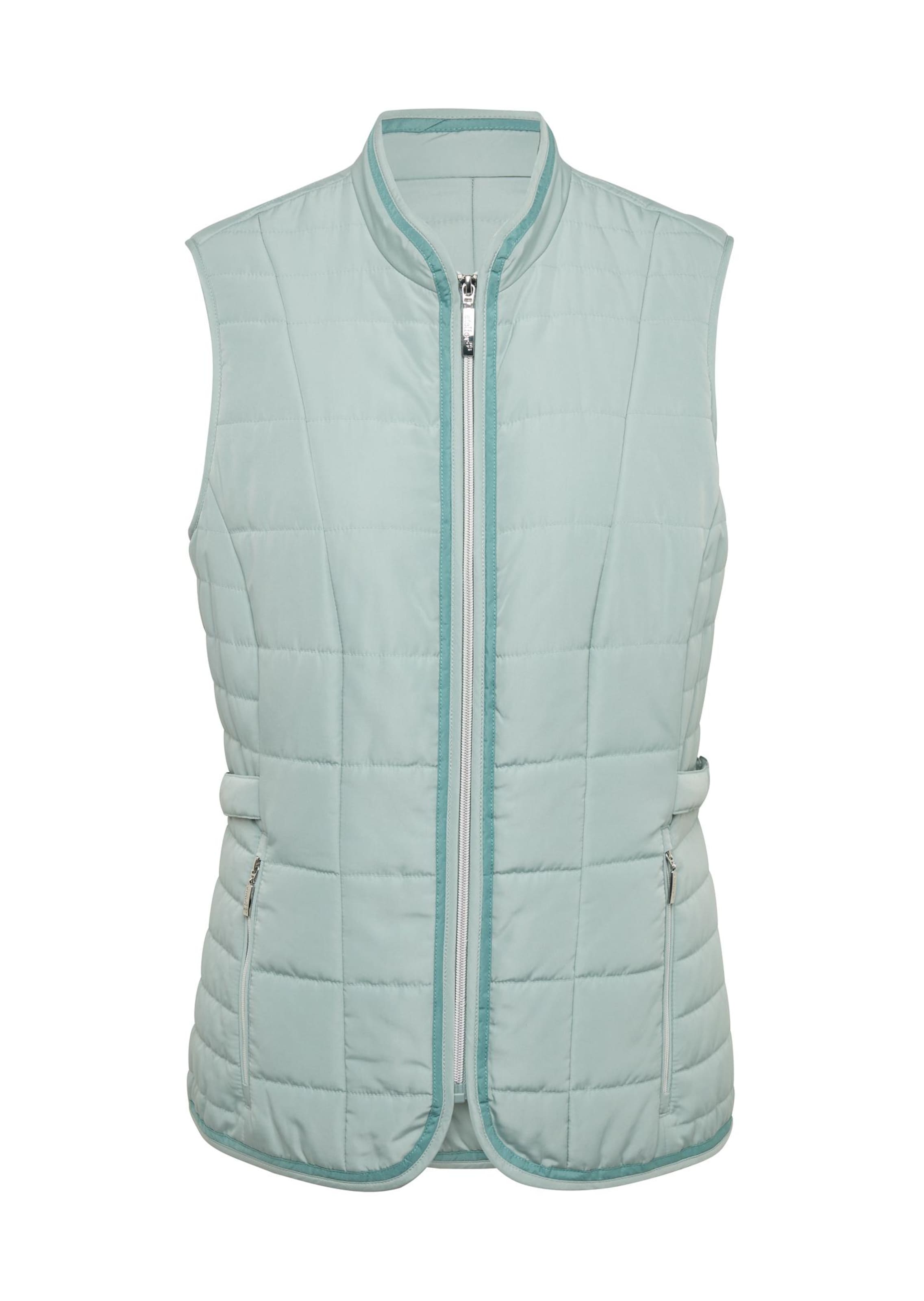 Gilet sans manches matelassé - vert gris - Gr. 48 de Goldner Fashion