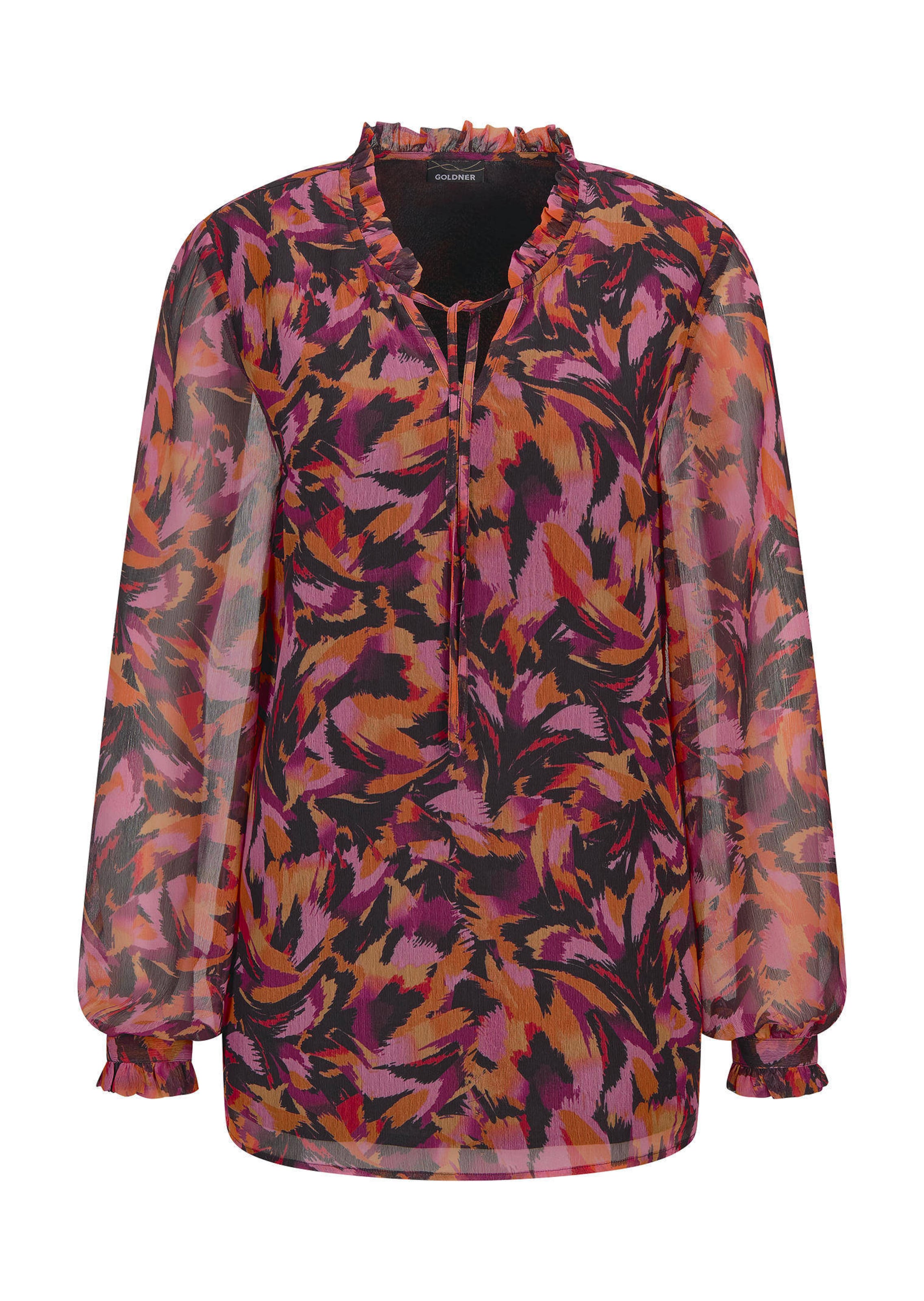 Blouse en voile, avec manches mi-transparentes