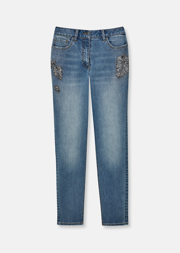 Five-pocket jeans with glamorous decoration 5