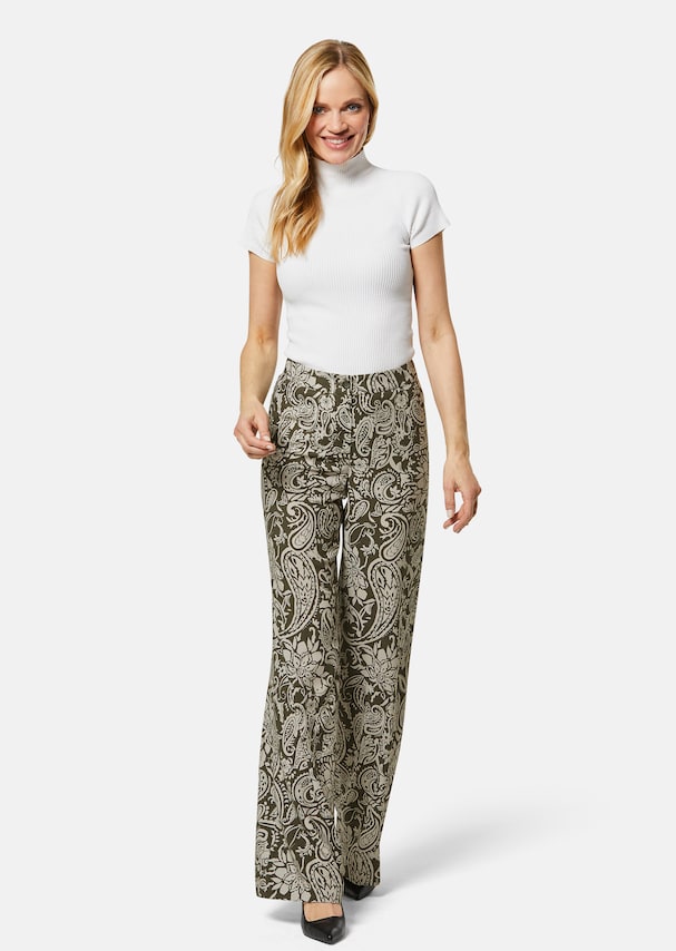 Wide trousers with paisley pattern 1