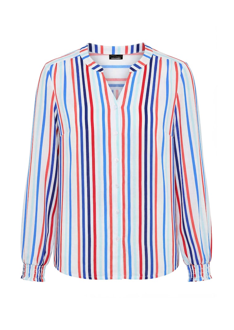 Blouse à rayures avec bords smockés