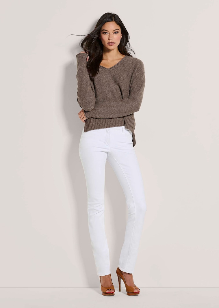 Kaschmir-Pullover mit Rollkanten