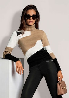 Pull à col roulé avec motif géométrique thumbnail 4