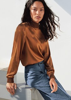 Blouse shirt made from fine silk jersey thumbnail 6