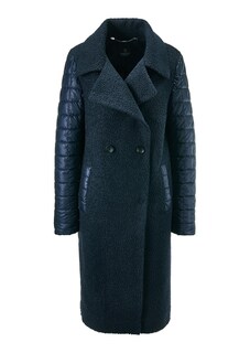 Double-breasted coat in a mix of materials thumbnail 1