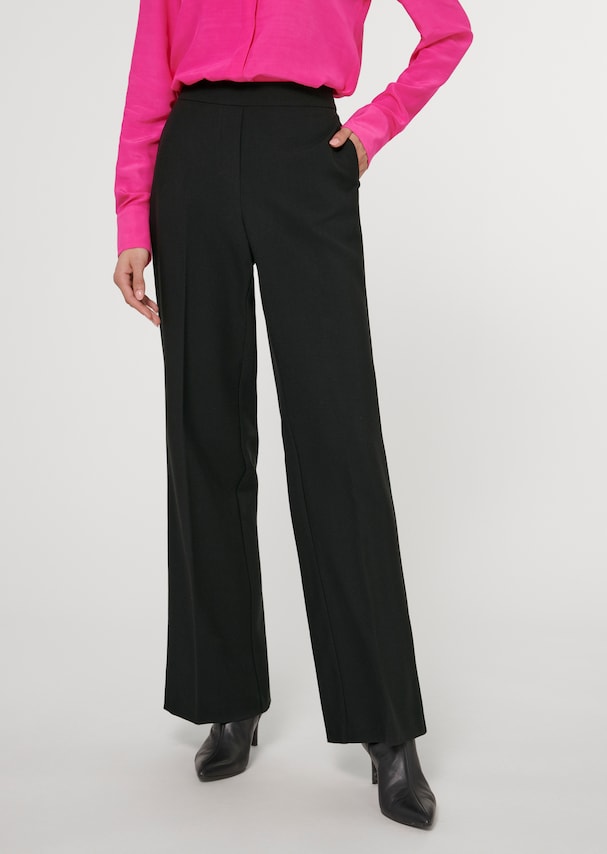 Wide pleated trousers for slipping on