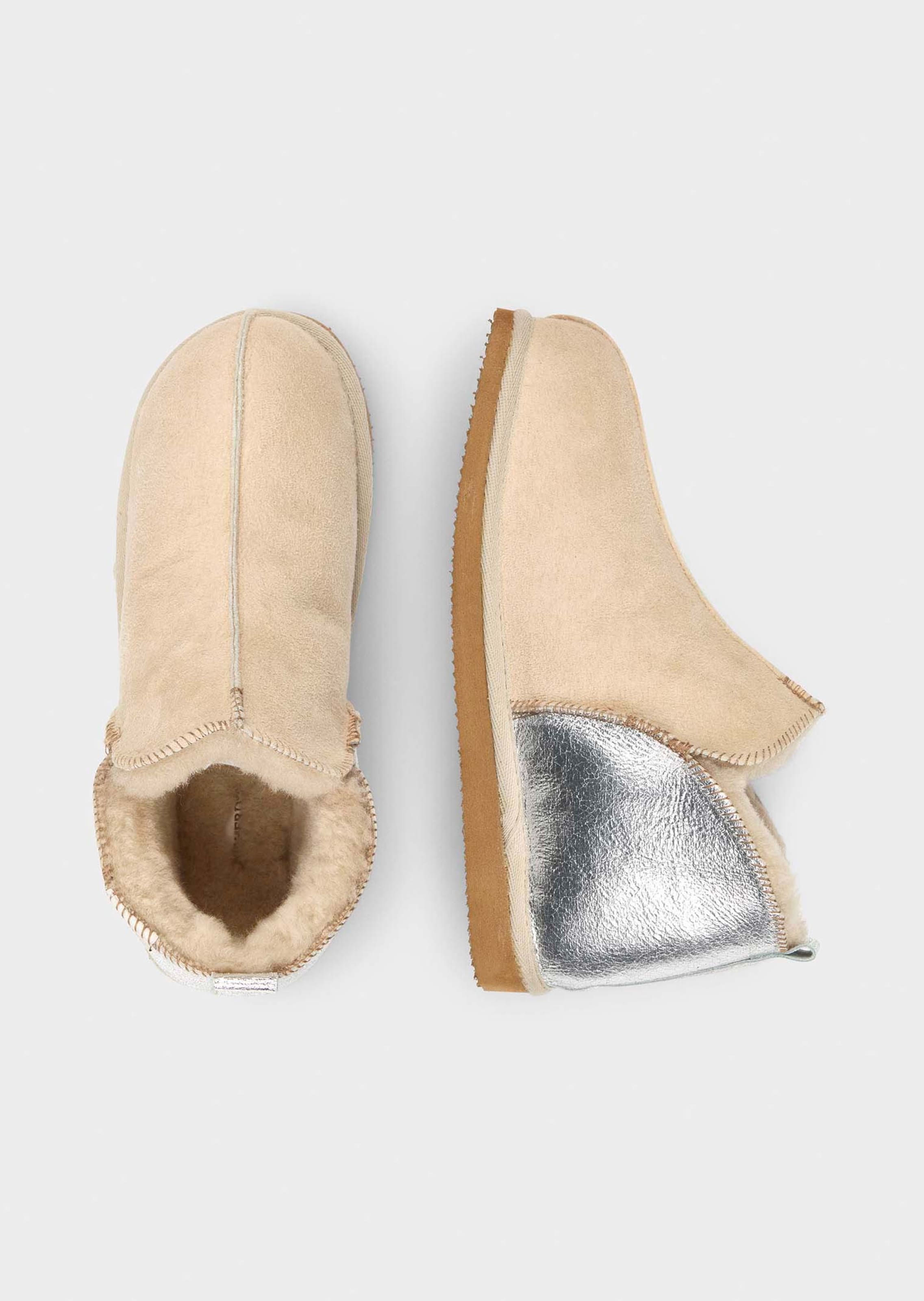 Kotitossut - beige / hopea - Gr. 38 - Goldner Fashion