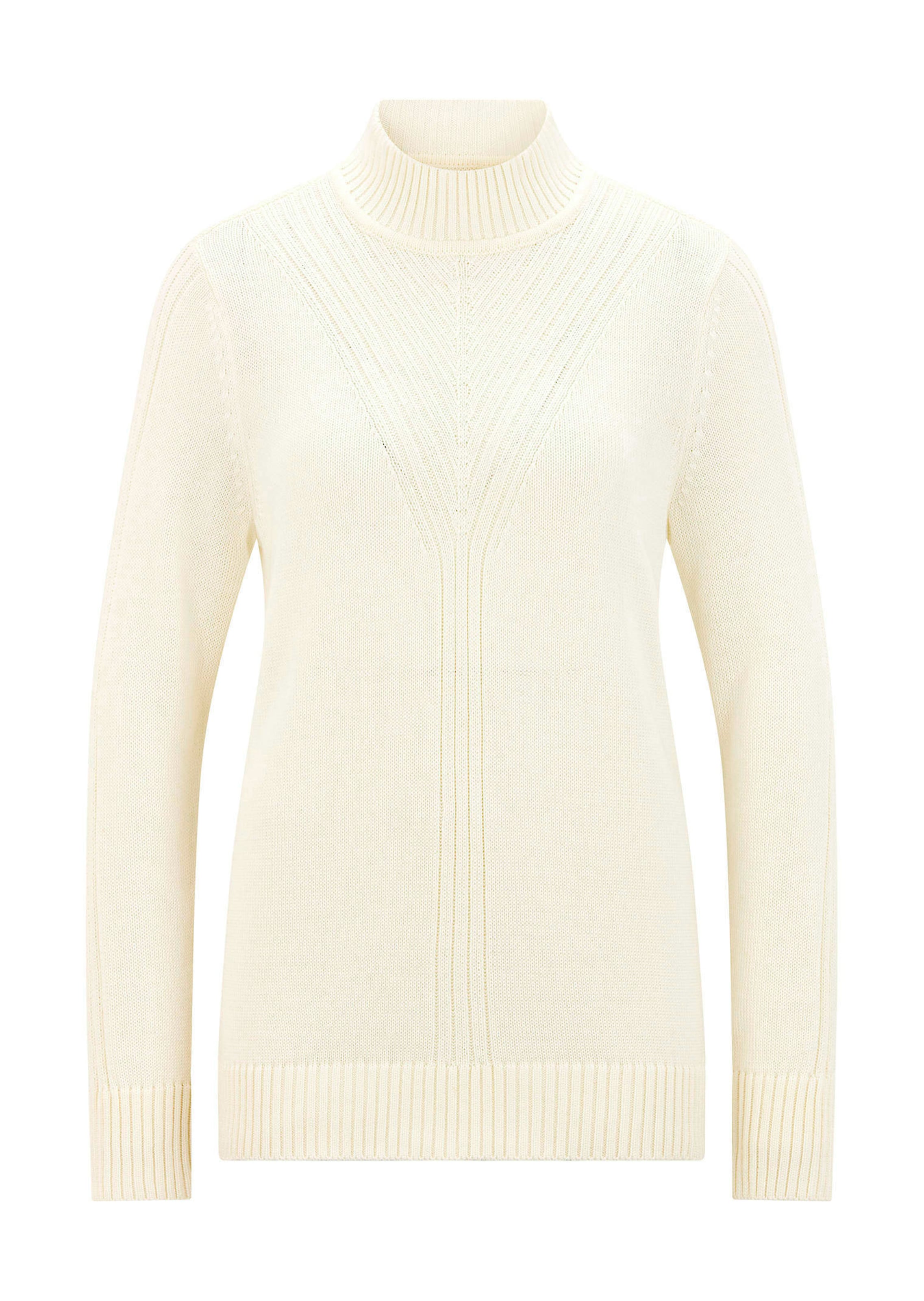 Strickpullover mit Stehkragen und Rippenmuster