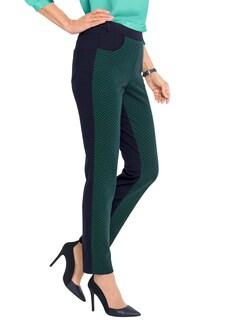 Formstabile Jerseyhose in trendigem Materialmix thumbnail 1