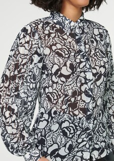 Printed blouse with pleated sleeves thumbnail 5