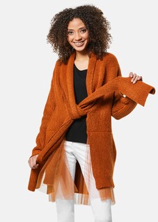 Lange Rippstrickjacke thumbnail 1