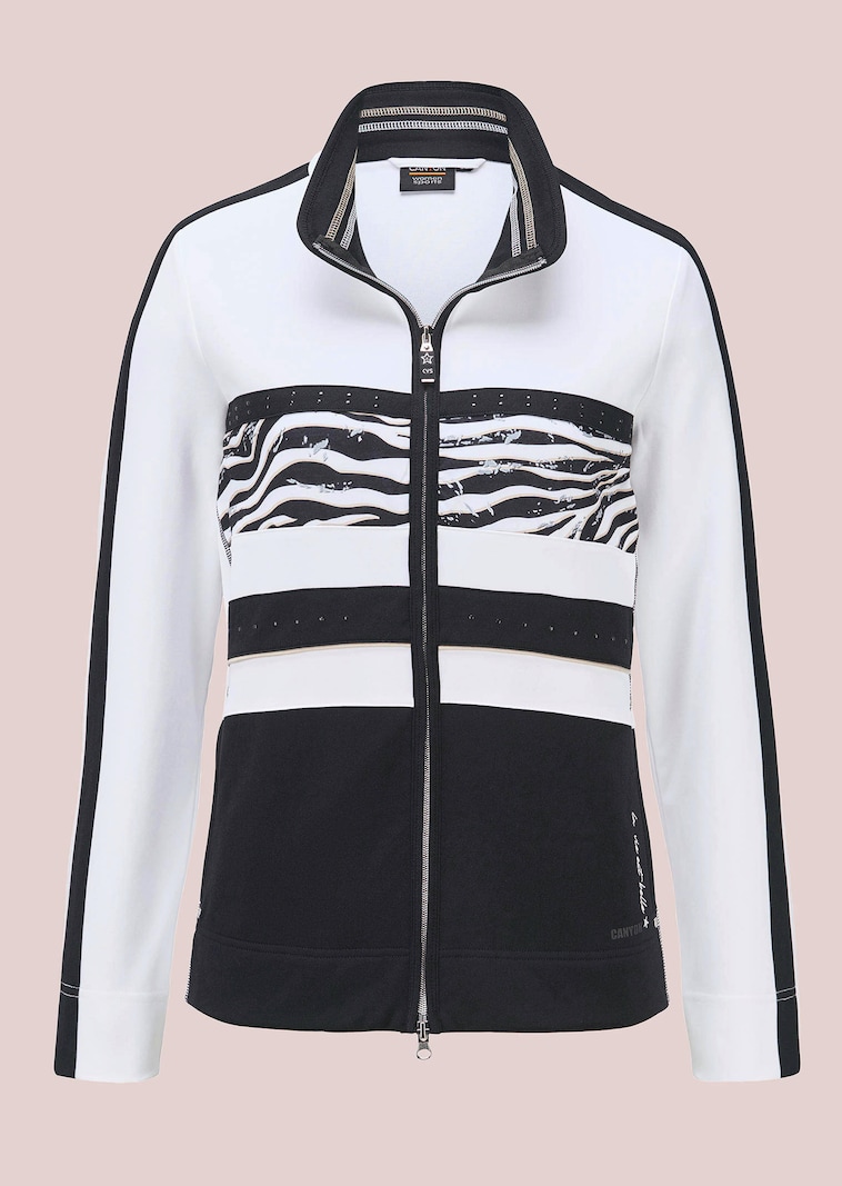 Jersey-Jacke in Streifenoptik