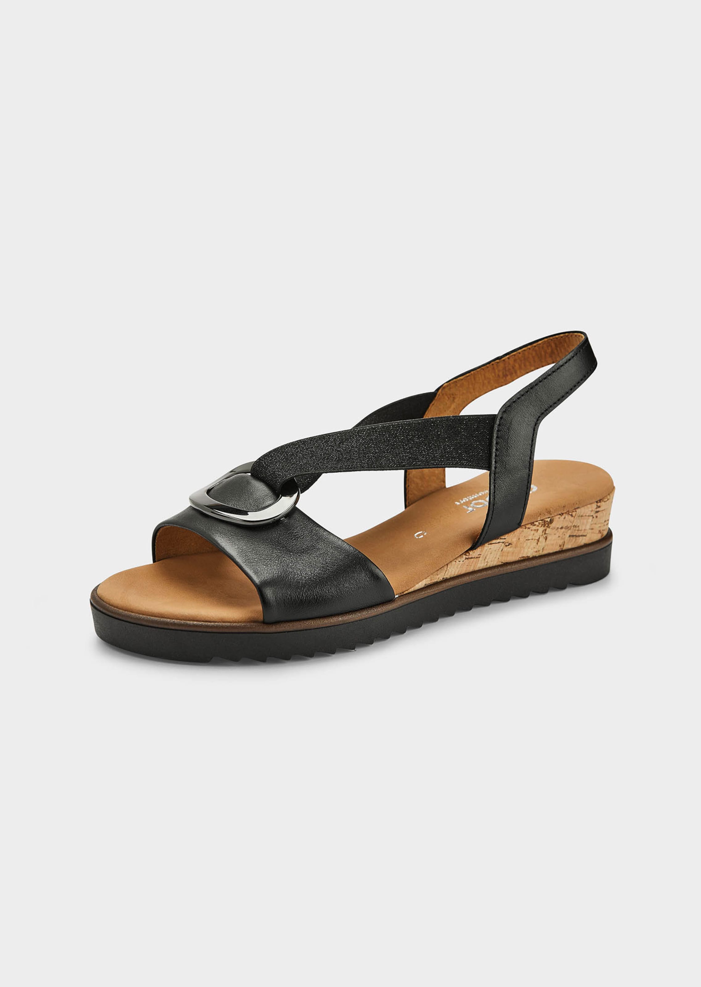 Sandalen mit Schmuckelement und Elastikbändern