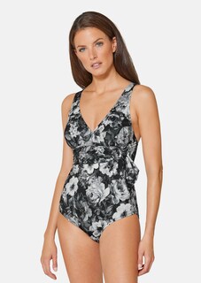 Badeanzug mit V-Ausschnitt und Blütenprint thumbnail 1