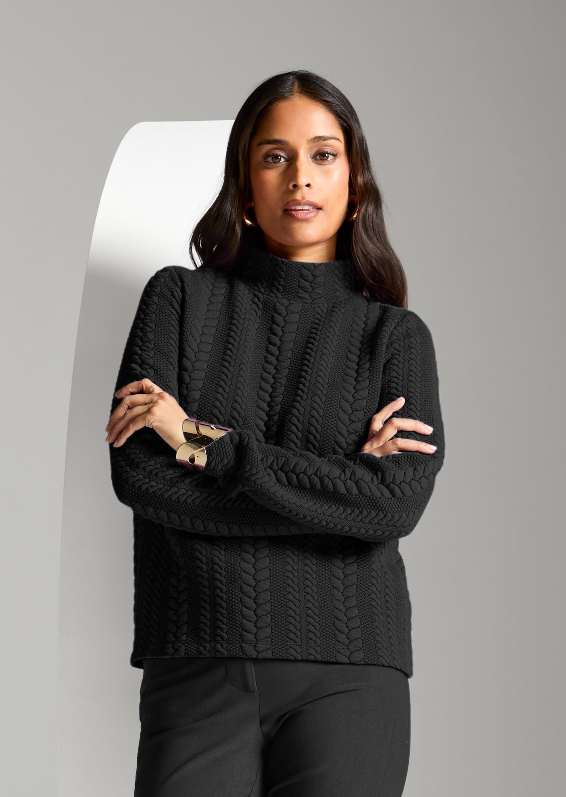 Sweatshirt met kabelpatroon
