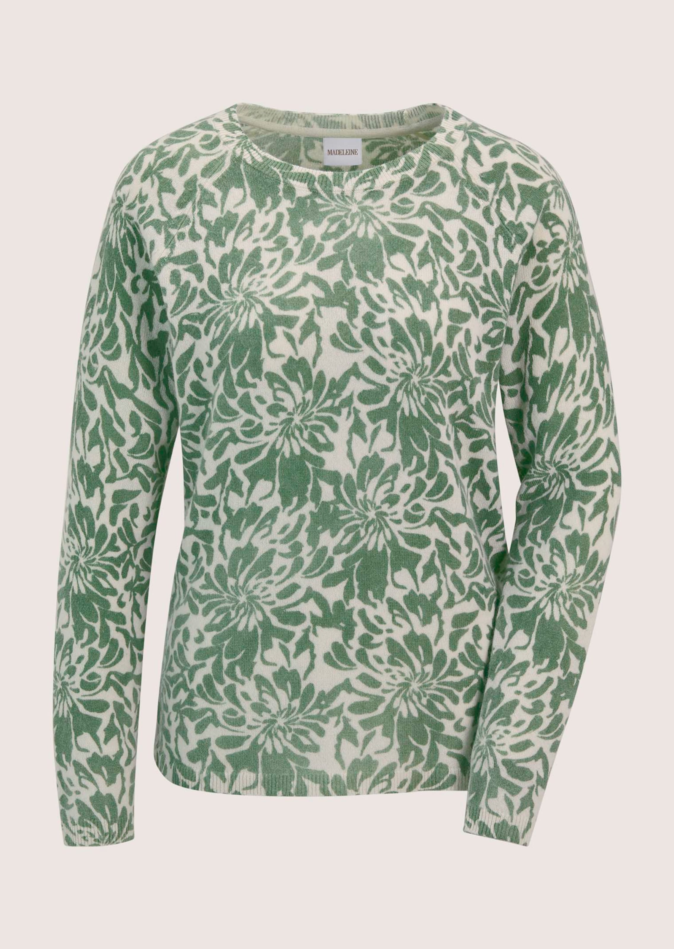 Kaschmir-Pullover mit floralem Design