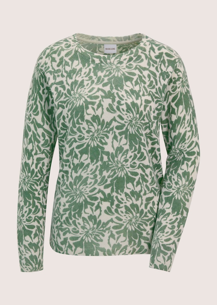 Kaschmir-Pullover mit floralem Design