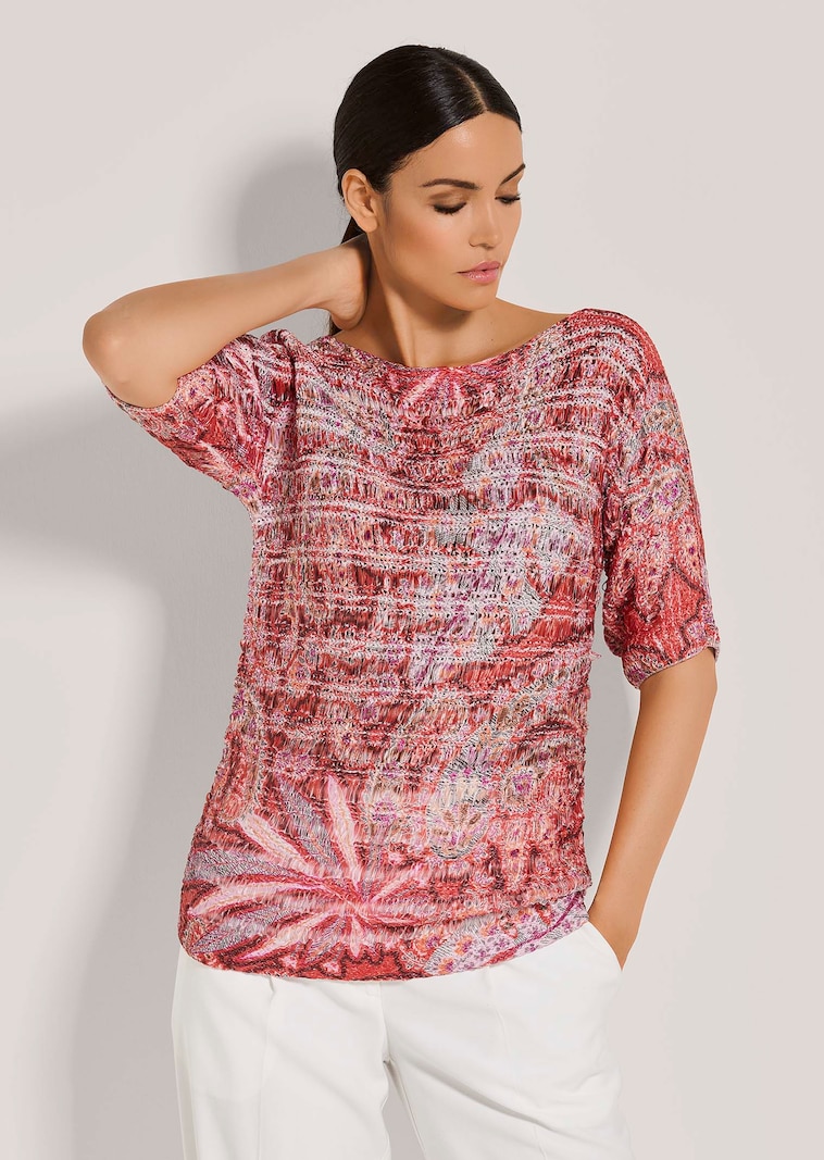 Kurzarm-Pullover mit Unikat-Print