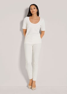 T-shirt with rounded neckline and 1/2-length sleeves thumbnail 2