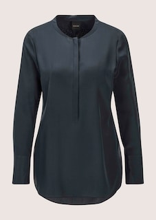 Lange Seidenbluse in kragenloser Form thumbnail 6