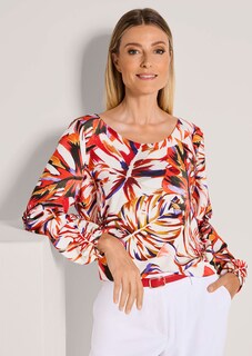Bluse mit Blätter-Print thumbnail 4