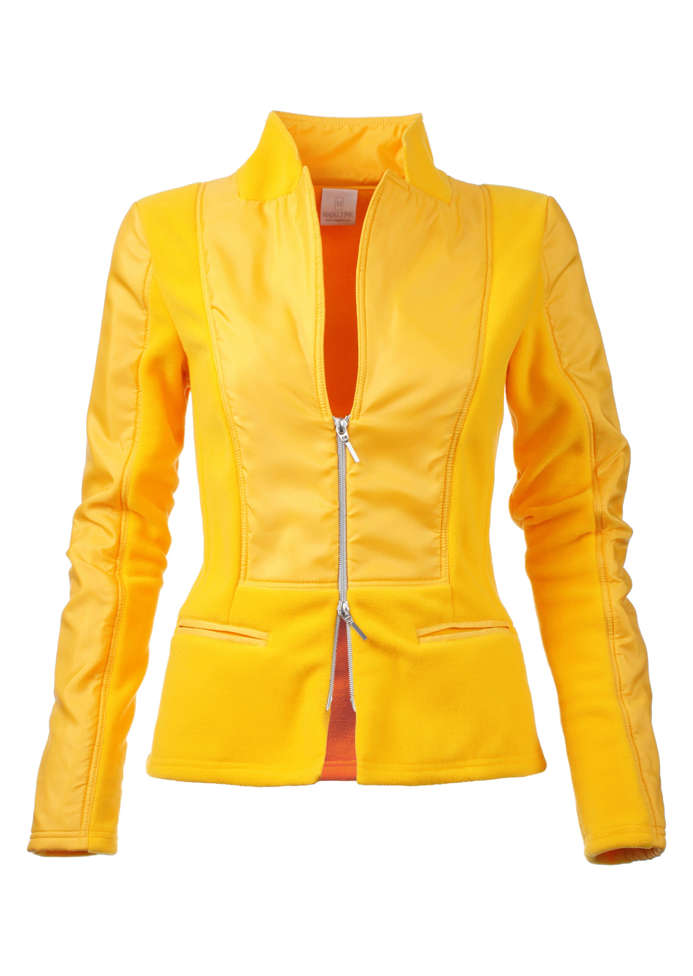 Blusenjacke im Material-Mix