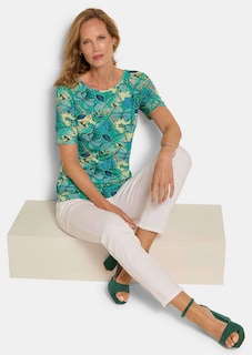 Jersey-Shirt mit U-Boot-Ausschnitt thumbnail 4