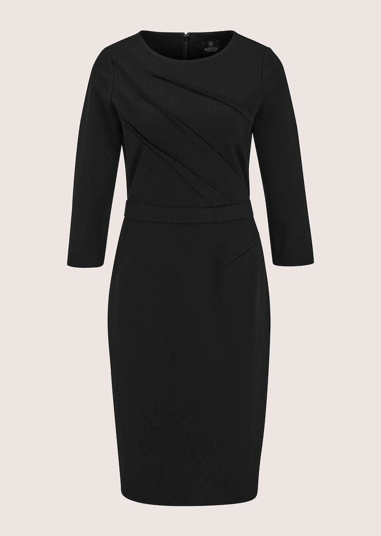 Slim jersey dress with 3/4-length sleeves and decorative piping in black | MADELEINE Fashion Slim jersey dress with 3/4-length sleeves and decorative piping in black | MADELEINE Fashion