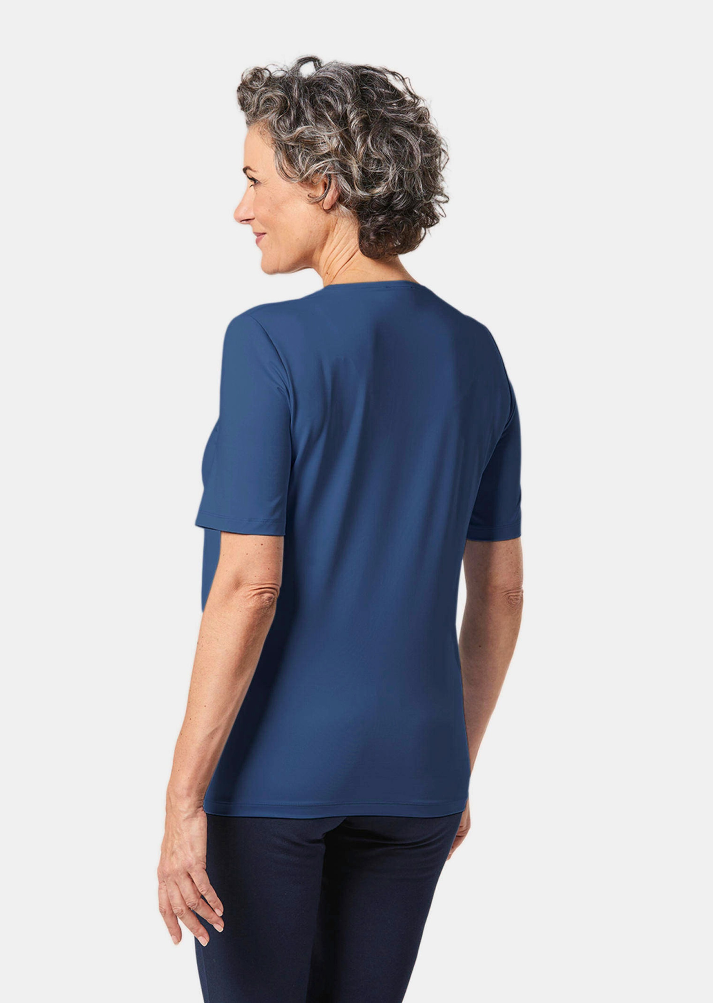 T-shirt à encolure en V - bleu - Gr. 25 de Goldner Fashion