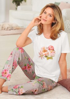 Halbarm-Pyjama mit Blütendruck thumbnail 5