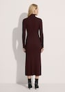 Figure-hugging knitted dress with decorative buttons and slit thumbnail 3